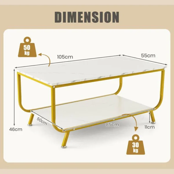 Wanstead 4-Leg Coffee Table with Smart Storage - Image 6