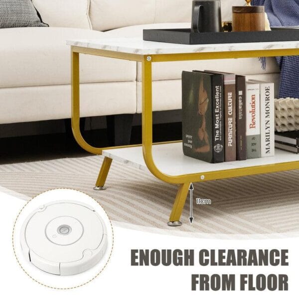 Wanstead 4-Leg Coffee Table with Smart Storage - Image 4