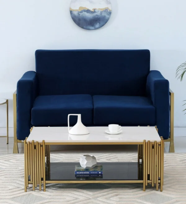 Artis Coffee Table with Porcelain Top & Golden Finish