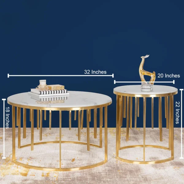 Golden Stainless Steel Quasar Coffee Table – A Modern Luxury Statement - Image 3