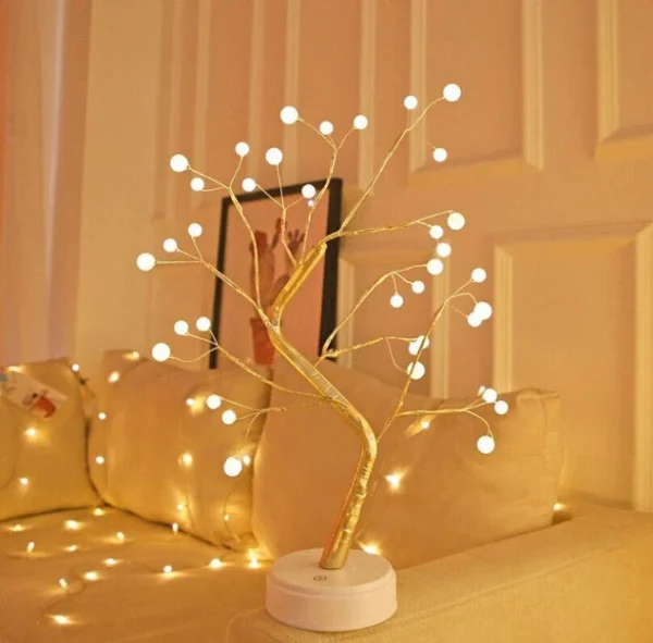 Enchanting Spirit Tree LED Lamp: 108-Light Bonsai Glow for Festive & Home Decor | USB/Battery | Touch Control