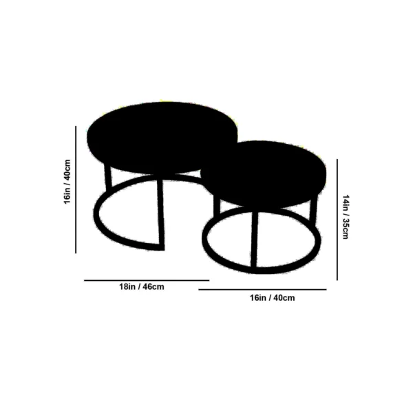 Chic Round White Marble Coffee Tables with Iron Bases – Set of 2 - Image 5