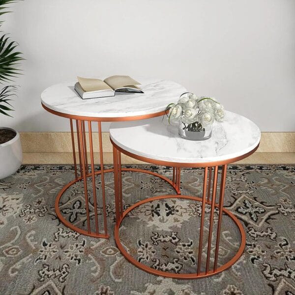 Classic Copper Tethered Nesting Tables (Set of 2) - Image 2