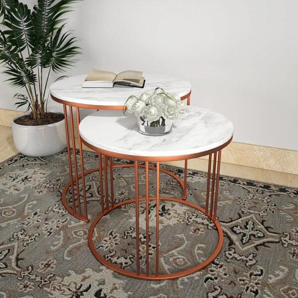 Classic Copper Tethered Nesting Tables (Set of 2) - Image 4