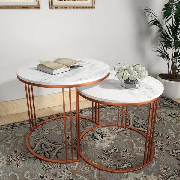 Classic Copper Tethered Nesting Tables (Set of 2)