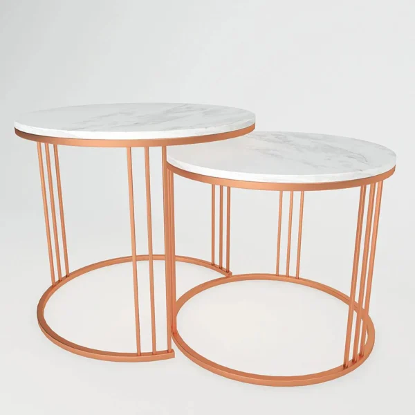 Classic Copper Tethered Nesting Tables (Set of 2) - Image 6