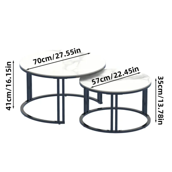 Modern Duo Black Nesting Tables (Set of 2) - Image 6