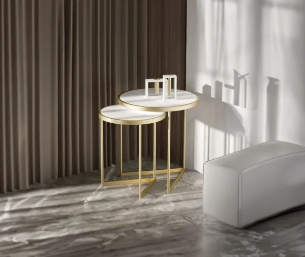 Golden Duo Nesting Side Tables (Set of 2) – Modern Metal Elegance - Image 5