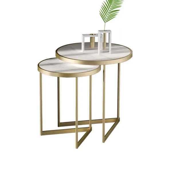 Golden Duo Nesting Side Tables (Set of 2) – Modern Metal Elegance - Image 3
