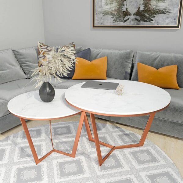 Copper Luxe Metallic Nesting Center Tables (Set of 2) - Image 4