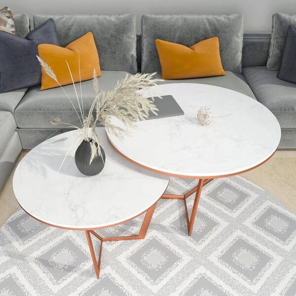 Copper Luxe Metallic Nesting Center Tables (Set of 2) - Image 2