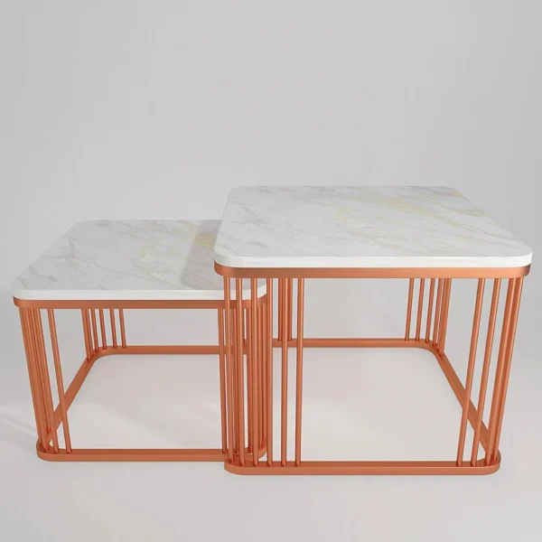 Radiant Nest – Square Copper Tethered Table Set of 2 - Image 4
