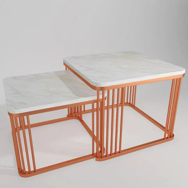 Radiant Nest – Square Copper Tethered Table Set of 2 - Image 3