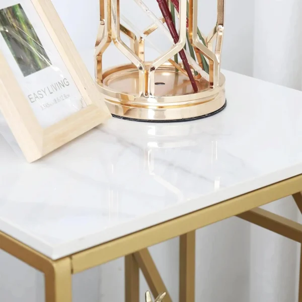 Golden Rhombus Frame Square Side Table - Image 5