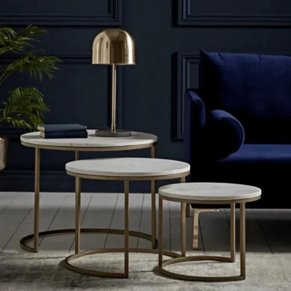 Trio Golden Premium Coffee Table Set of 3 – Luxe Modern Living