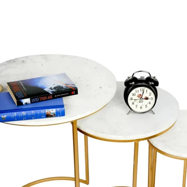 Trio Golden Premium Coffee Table Set of 3 – Luxe Modern Living - Image 2