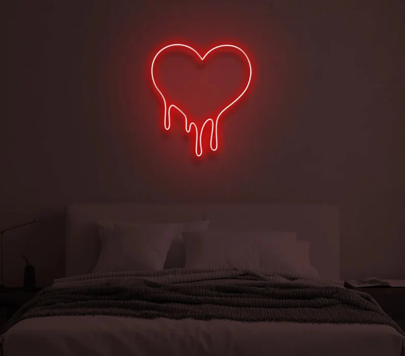 Dripping Heart Neon Sign - Fancelite