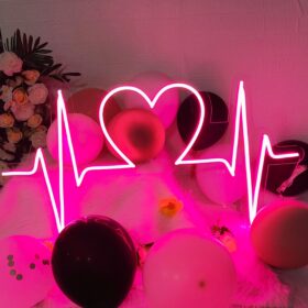 Heartbeat With Heart  Neon Sign