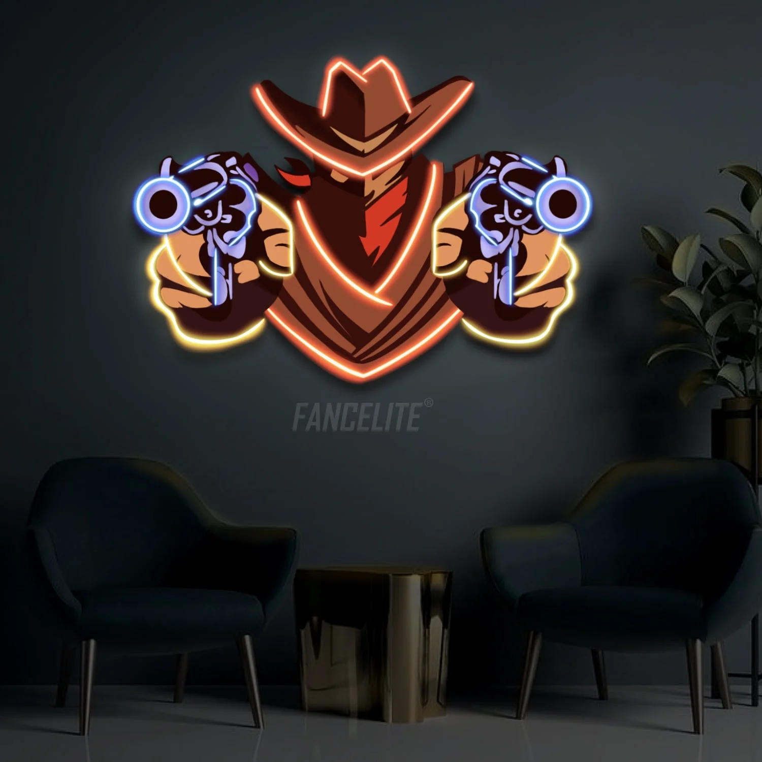 Cowboy UV Printed Neon Sign