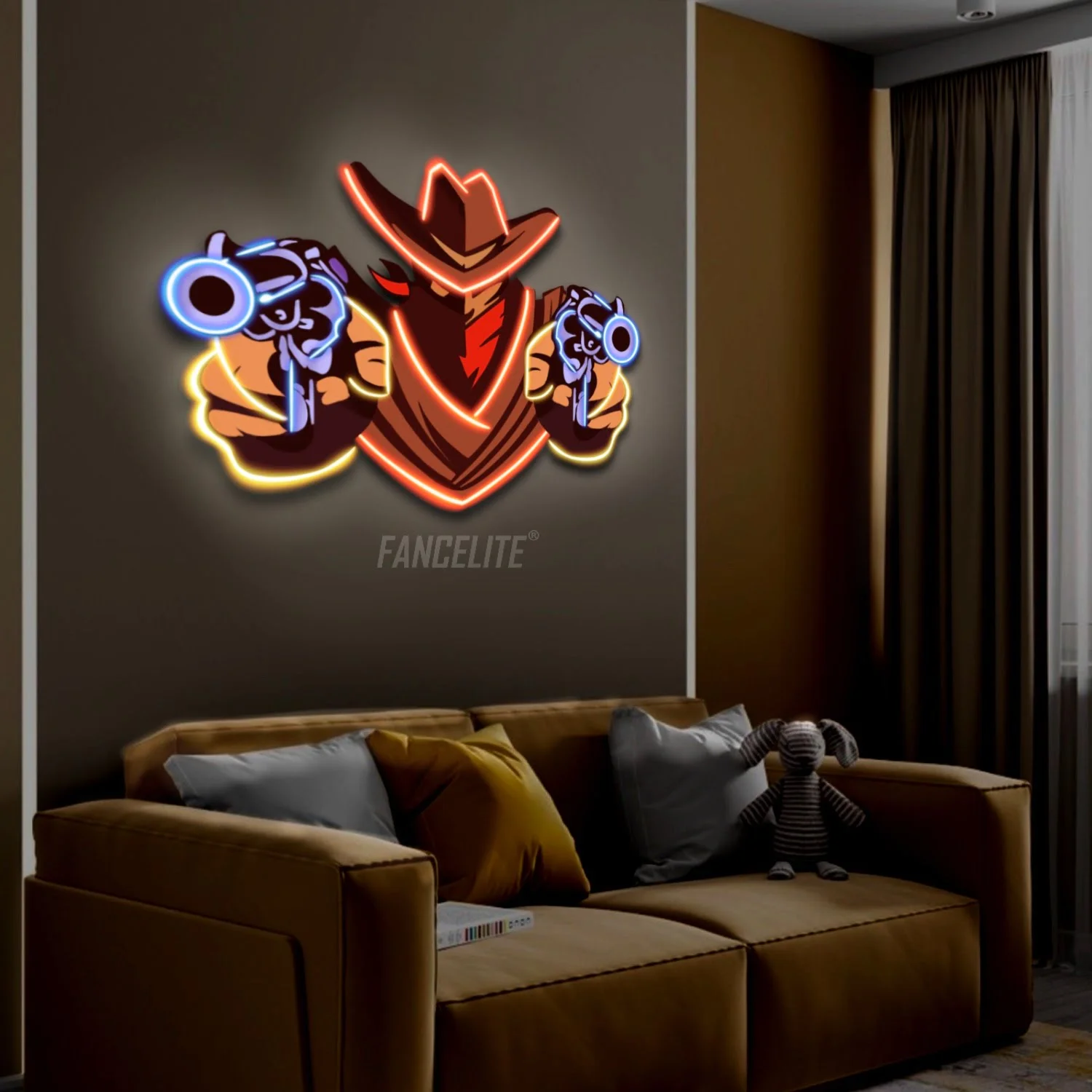 Cowboy UV Printed Neon Sign - Image 2