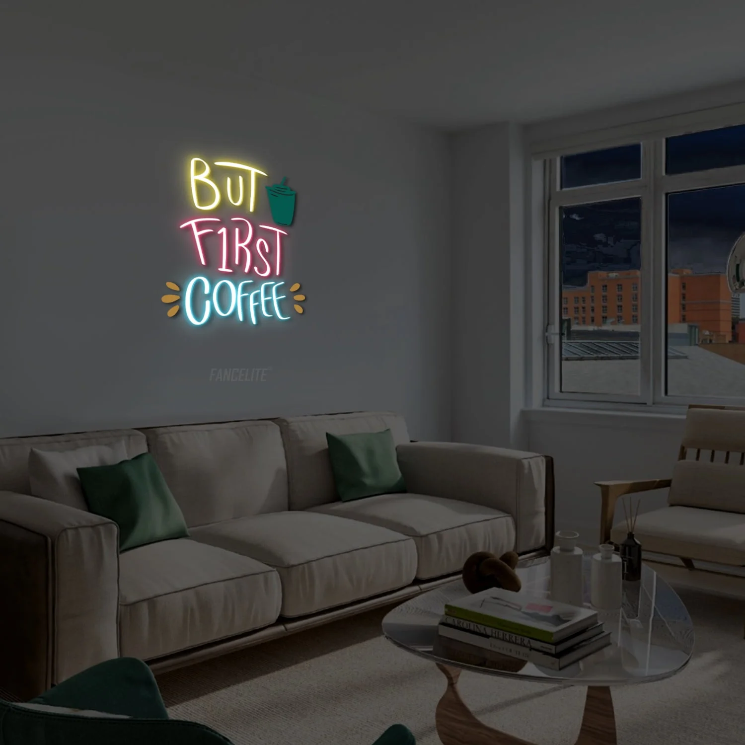 But First Coffee UV Printed Neon Sign - Image 3