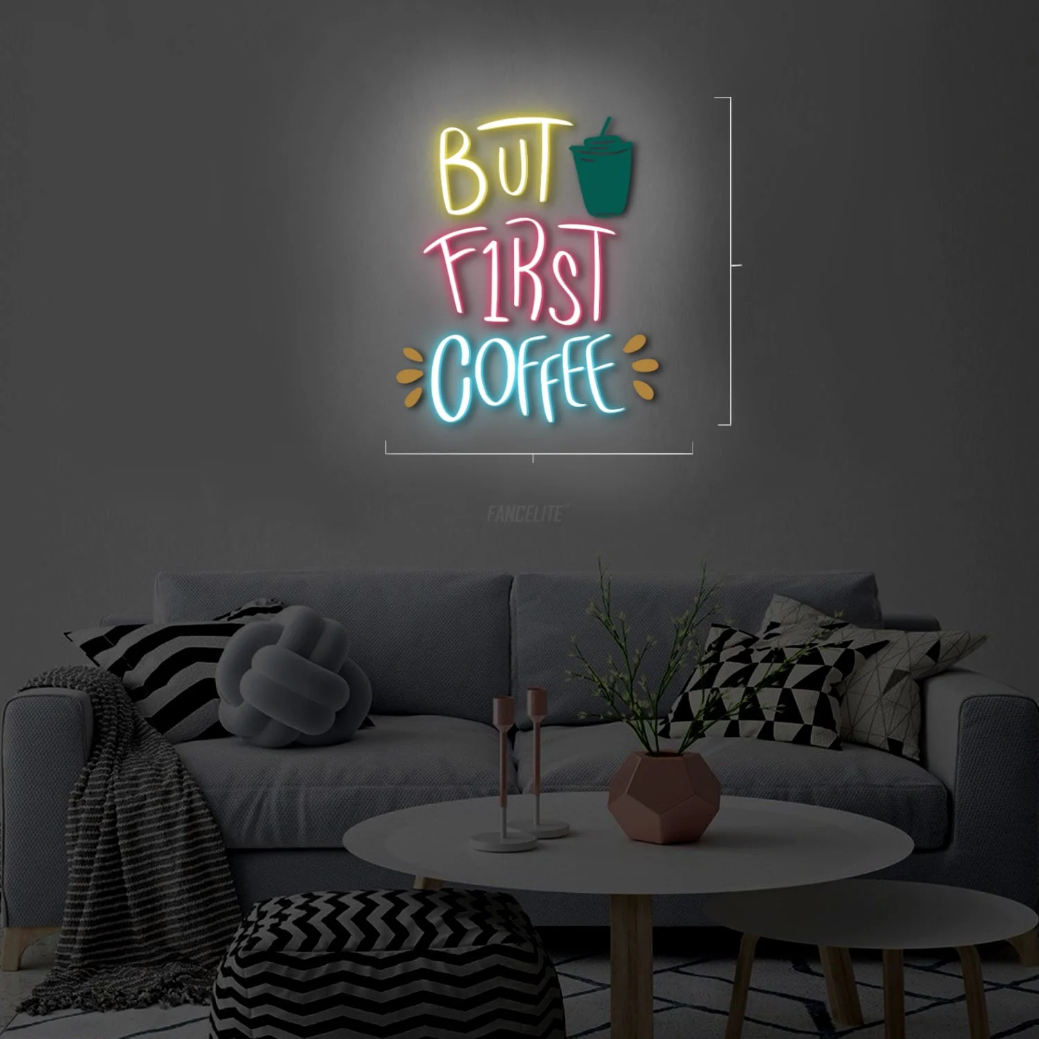 But First Coffee UV Printed Neon Sign
