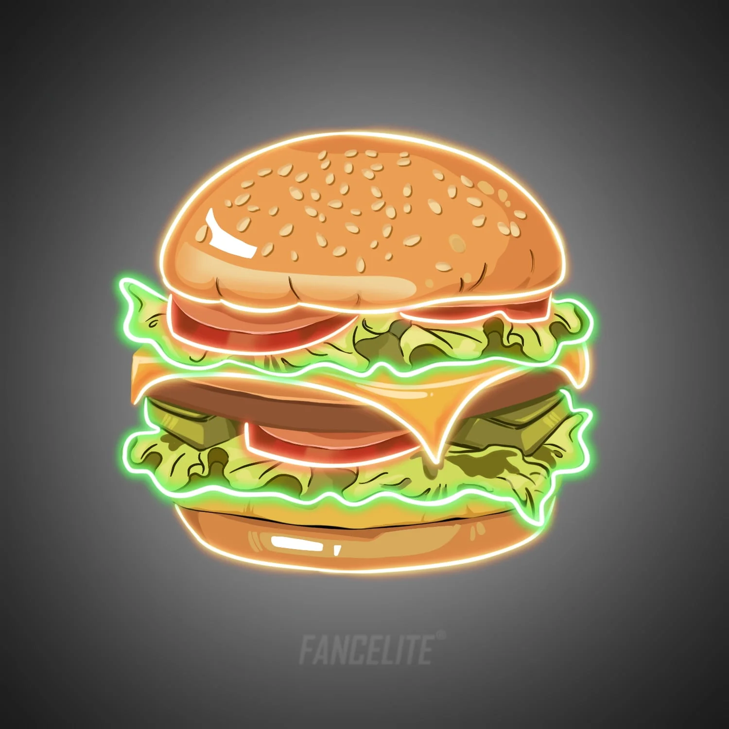 Burger Bliss UV Printed Neon Sign - Image 2