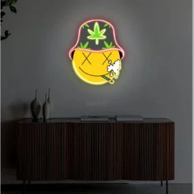 Smiley Face Puffer UV Printed Neon Sign