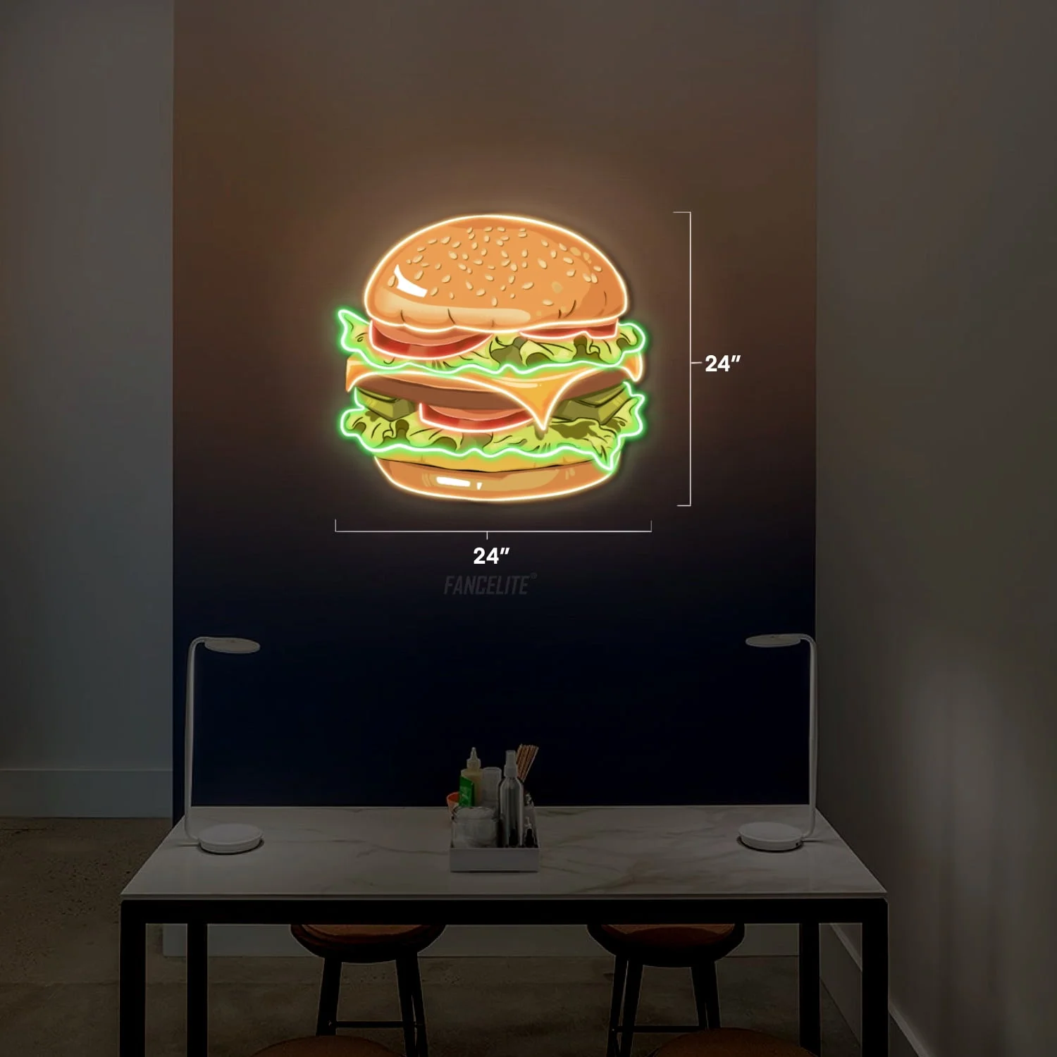 Burger Bliss UV Printed Neon Sign - Image 5