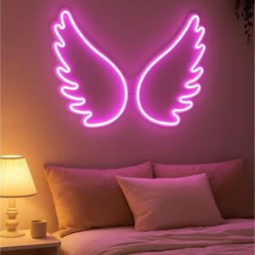Pink Wings Neon Sign | Custom Neon Sign | Neon for Living Room, Restaurants (30 By 30 Inches)