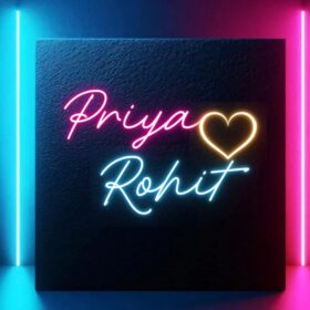 Couples Name Neon Light | Wedding Gift Custom Neon Sign Board (20 by 18 inches)