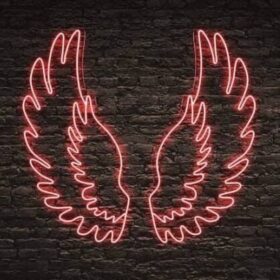 Wings Feathers Neon Light Sign (40x40 In)
