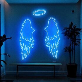 Angel Wings Neon Light Sign Feather Wing Wall Decor 36 x 48 inches