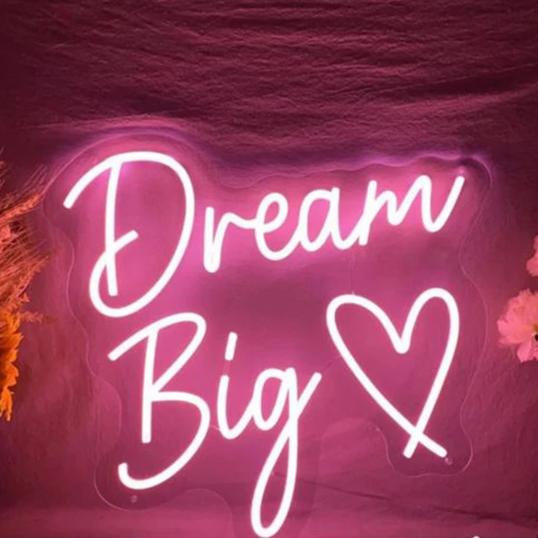 Dream Big Heart Neon Light Sign