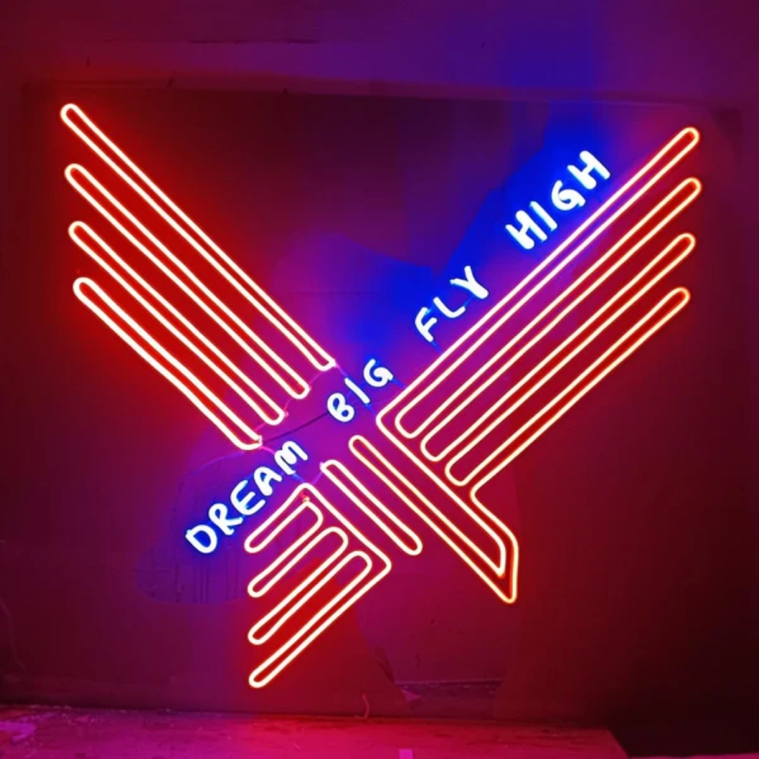 Dream Big Fly High Neon Light Sign Party Decor LED Light (40 by 40 inches)