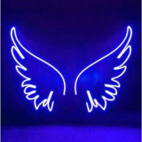 Blue Wings Neon Sign | Custom Neon Sign | Neon for Living Room (30 By 30 Inches)