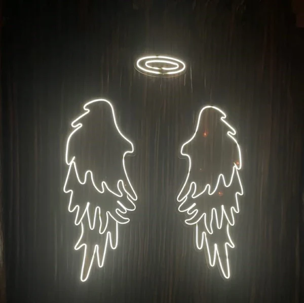 White Wings Neon Sign | Neon for Restaurants (48 x 48 Inch)