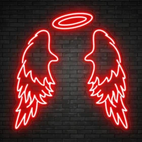 Red Wings Neon Sign | Neon for Restaurants, Banquet (48 x 48 Inch)