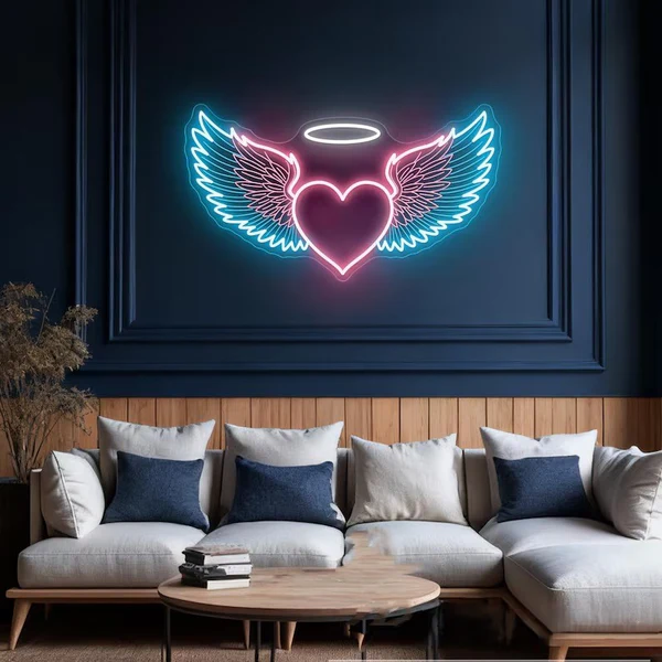 Angel Wings Neon Light for Wall Decors | Custom Neon Sign (48x48 Inch)