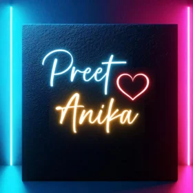 Couples Name Neon Light | Decorative Neon Light (20 x 18 Inch)