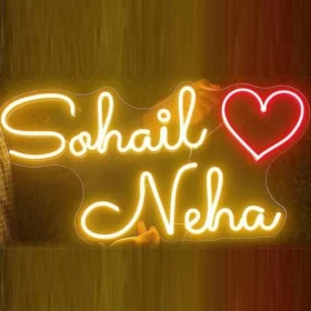 Couples Name Neon Light | Neon Light Board (20 x 18 inches)