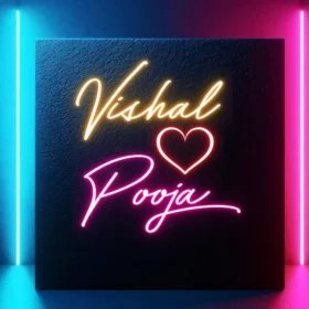Couples Name Neon Light | Handmade Neon Sign (20 x 18 Inch)