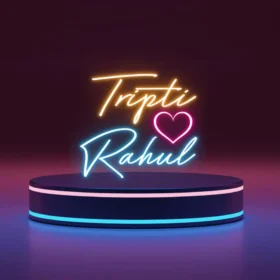 Couples Name Neon Light | Customized LED Neon (20 x 18 Inch)