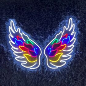Angel Wings Neon Light for Wall Decors | Big Large Size Angel Wings Neon Light for Selfie Point | Custom Neon Sign (48 by 48 inches)