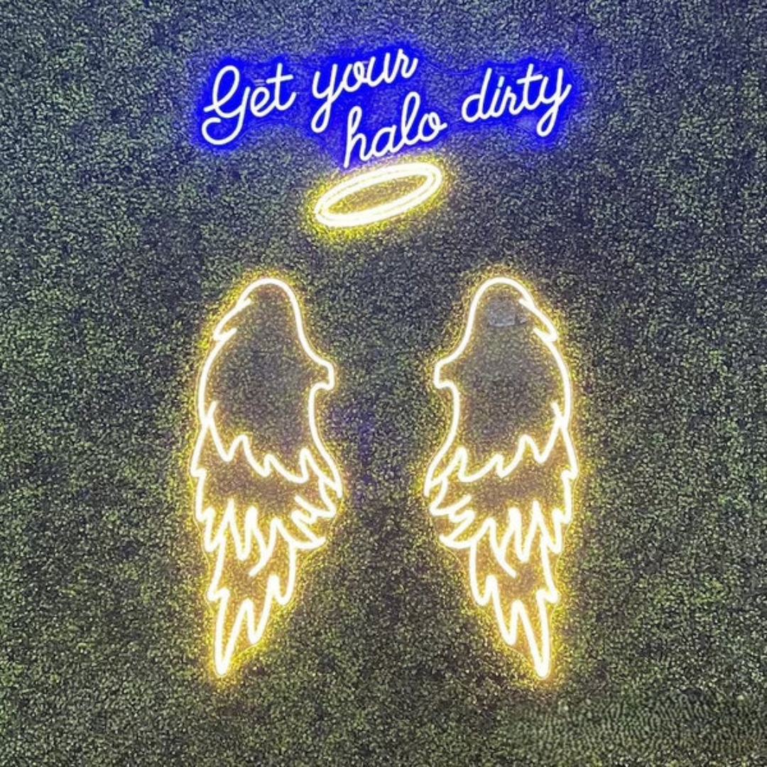 Angel Wings Neon Light for Wall Decors | Big Large Size Angel Wings Neon Light for Selfie Point | Custom Neon Sign (48 by 48 inches)