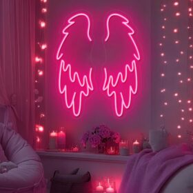 Angel Wings Neon Light for Wall Decors | Big Large Size Angel Wings Neon Light for Selfie Point | Custom Neon Sign (48 by 48 inches)