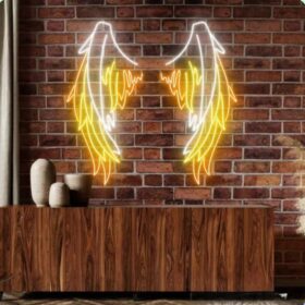 Angel Wings Neon Light for Wall Decors | Big Large Size Angel Wings Neon Light for Selfie Point | Custom Neon Sign (48 by 48 inches)