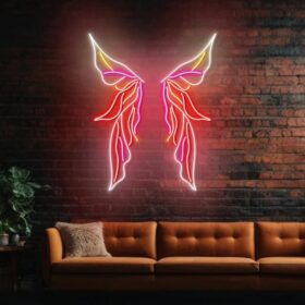 Angel Wings Neon Light for Wall Decors | Big Large Size Angel Wings Neon Light for Selfie Point | Custom Neon Sign (48 by 48 inches)