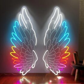 Angel Wings Neon Light for Wall Decors Big Large Size Angel Wings Neon Light for Selfie Point | Custom Neon Sign (48 by 48 inches)