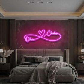 Customized Couples Name Neon Sign 20 x 18 Inch